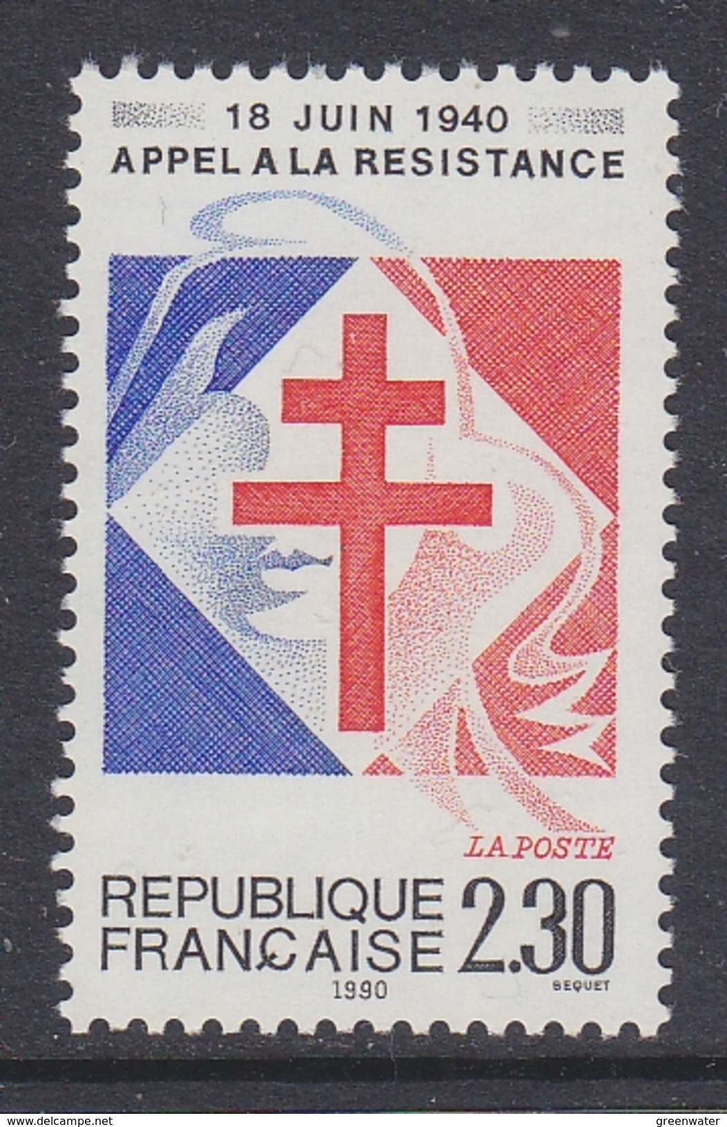 France 1990 Appel A La Resistance 1v ** Mnh (FR156BE) - Neufs