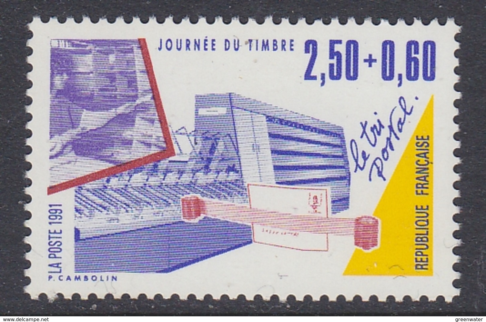 France 1991 Journee Du Timbre 1v ** Mnh (FR156BJ) - Ungebraucht