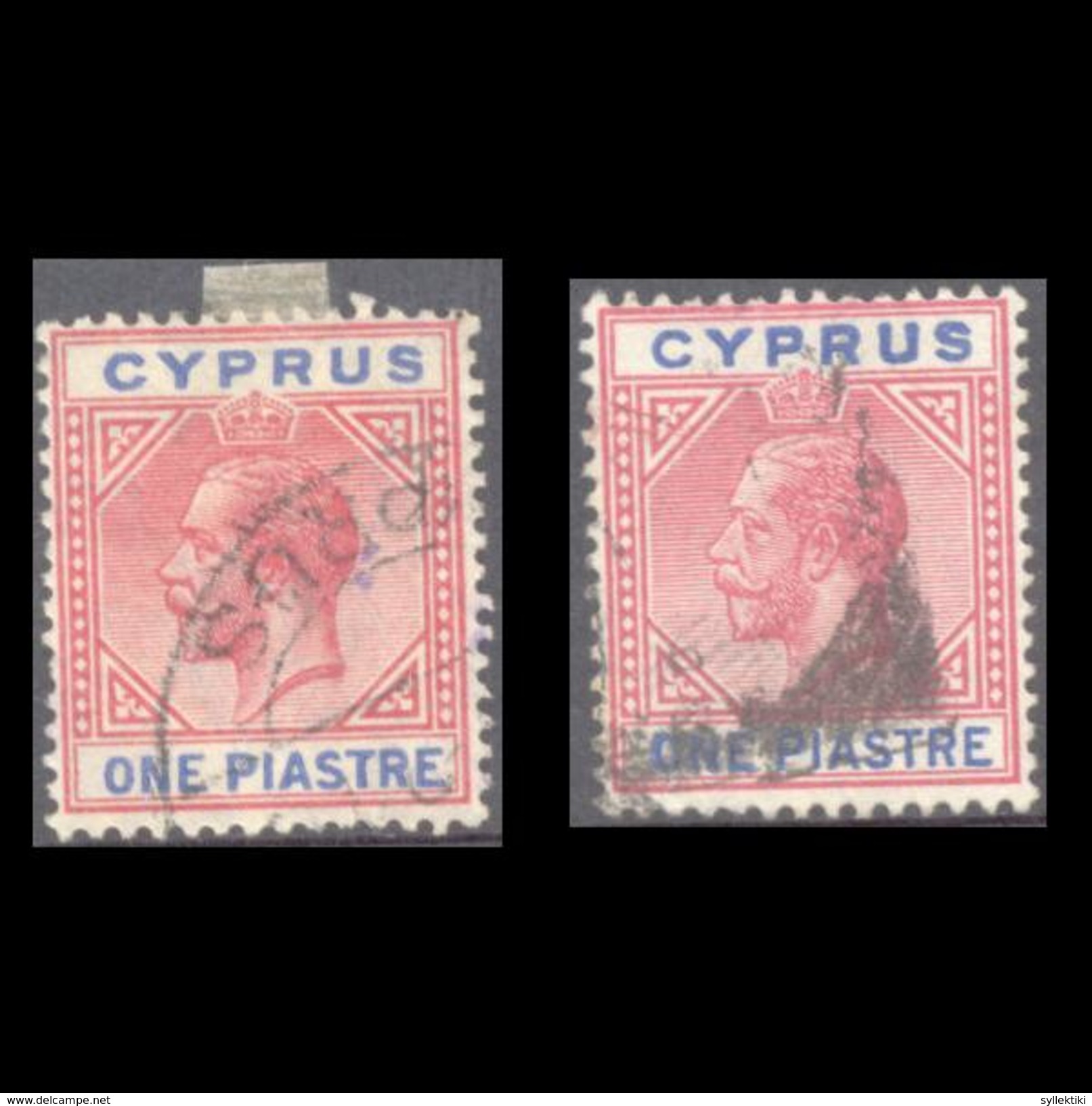 CYPRUS 1912/15 1 PIASTRE USED STAMP WITH HEAVY PRINTING ON LETTERS "CYPRUS" - Cyprus (...-1960)