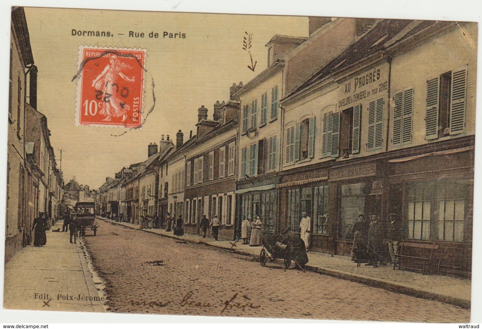 51--DORMANS--RUE DE PARIS--TOILEE-TBE--VOIR 2 SCANS- - Dormans