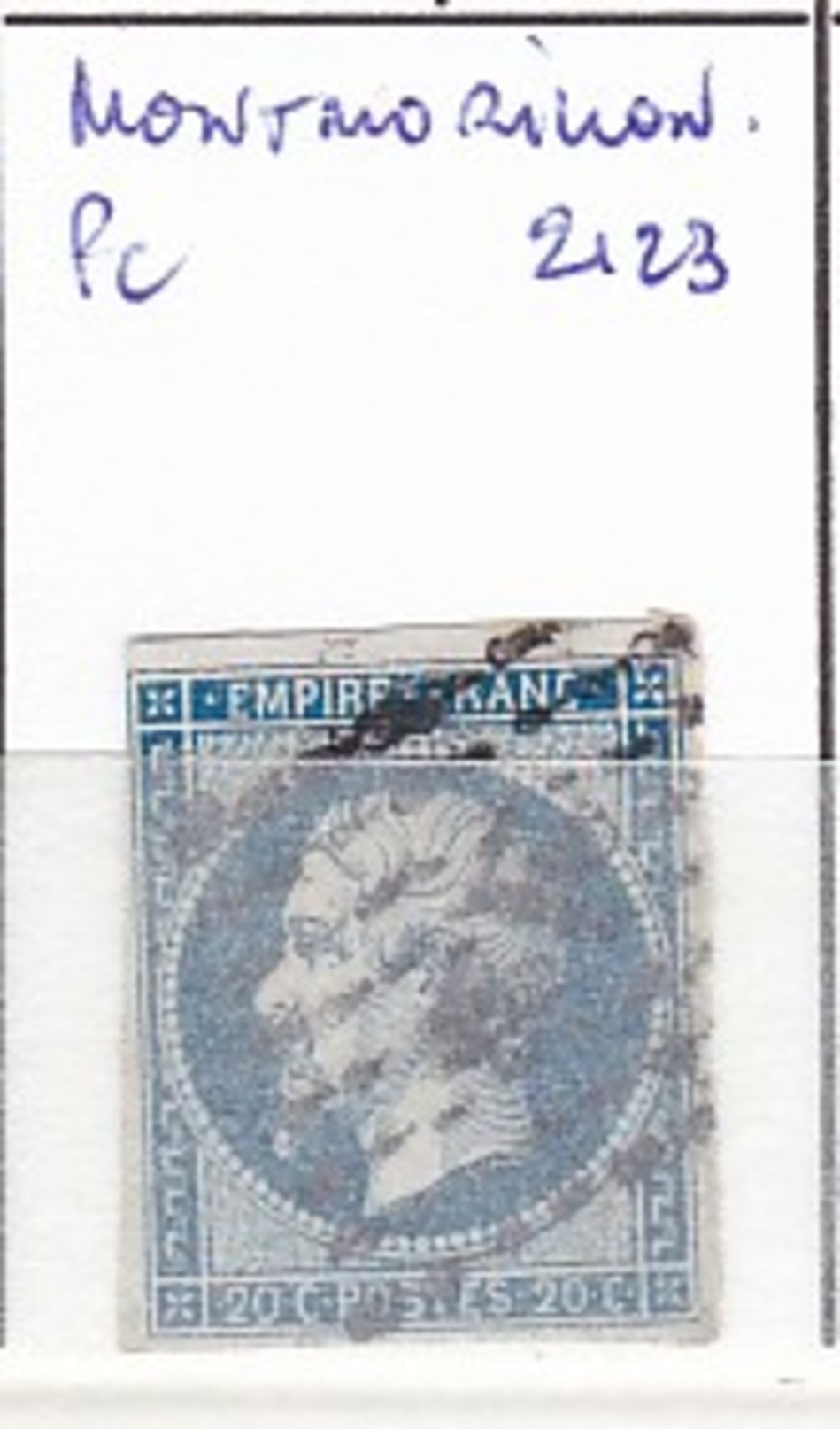 VIENNE - S/14 - 20c Napoleon III Bleu - Oblit PC 2123  (  Montmorillon  ) - Autres & Non Classés