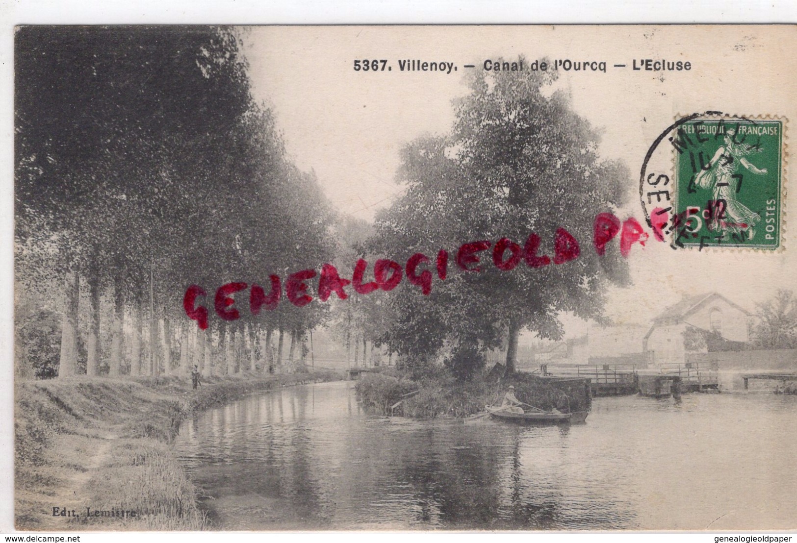 77 - VILLENOY - CANAL DE L' OURCQ  L' ECLUSE - 1912 - Villenoy