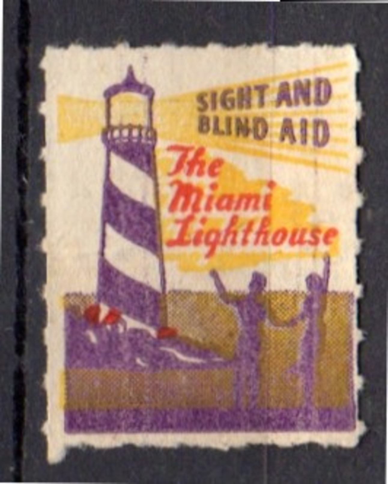 USA Fiscal The Miami Light House Welfare Stamp Sight And Blind Aid, A Scarce One (u307) - Leuchttürme