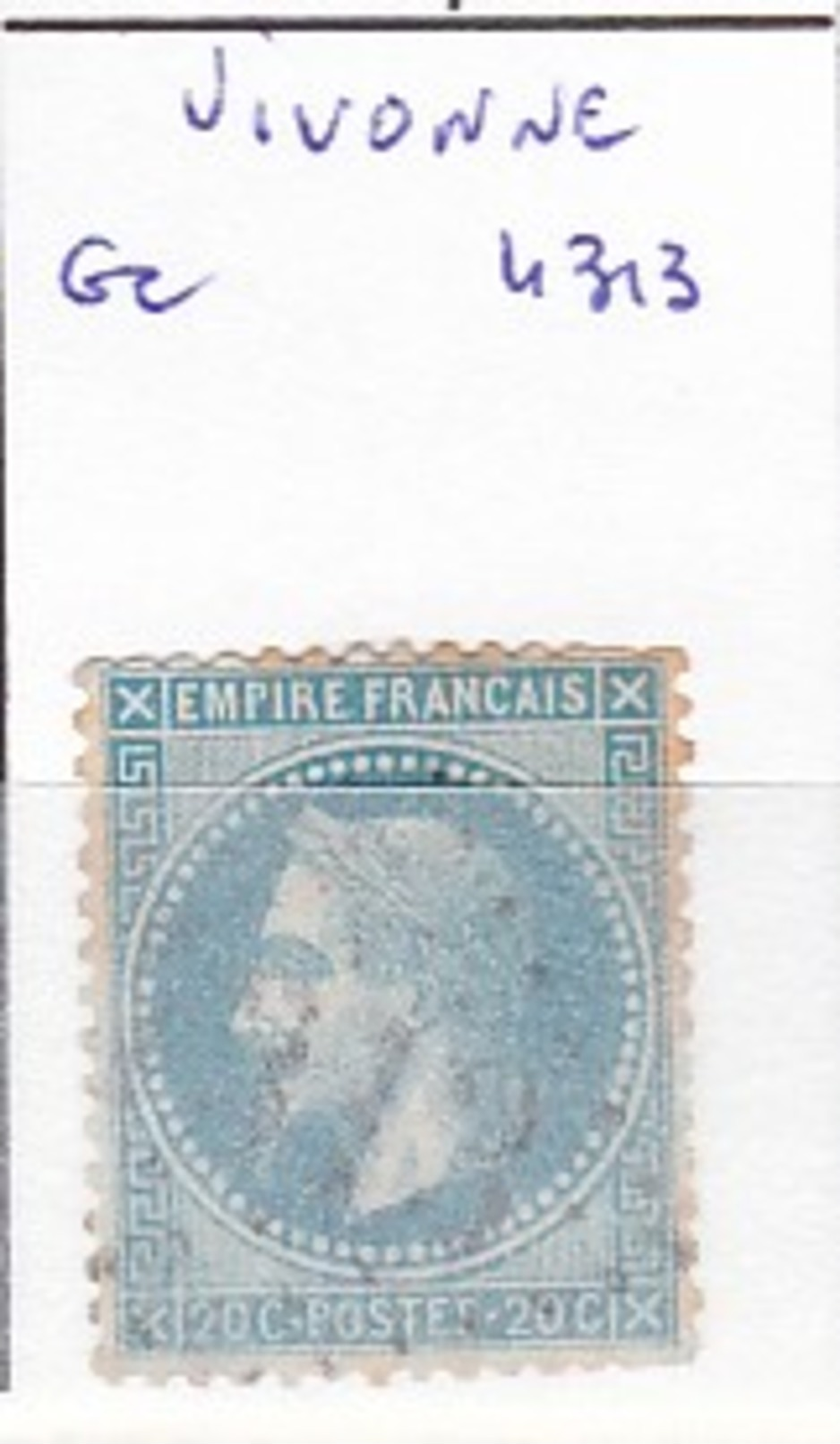 VIENNE - S/29 - 20c Napoleon III Lauré Bleu - Oblit   GC 987  (   Chauvigny ) - Autres & Non Classés