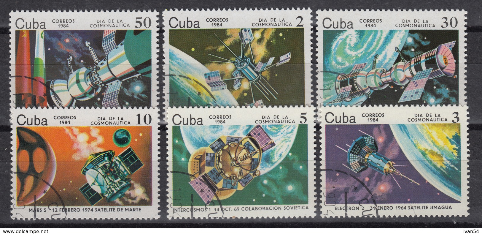 CUBA. 2538-43 (0) Used &ndash; Intercosmos  - (1984) - Oblitérés