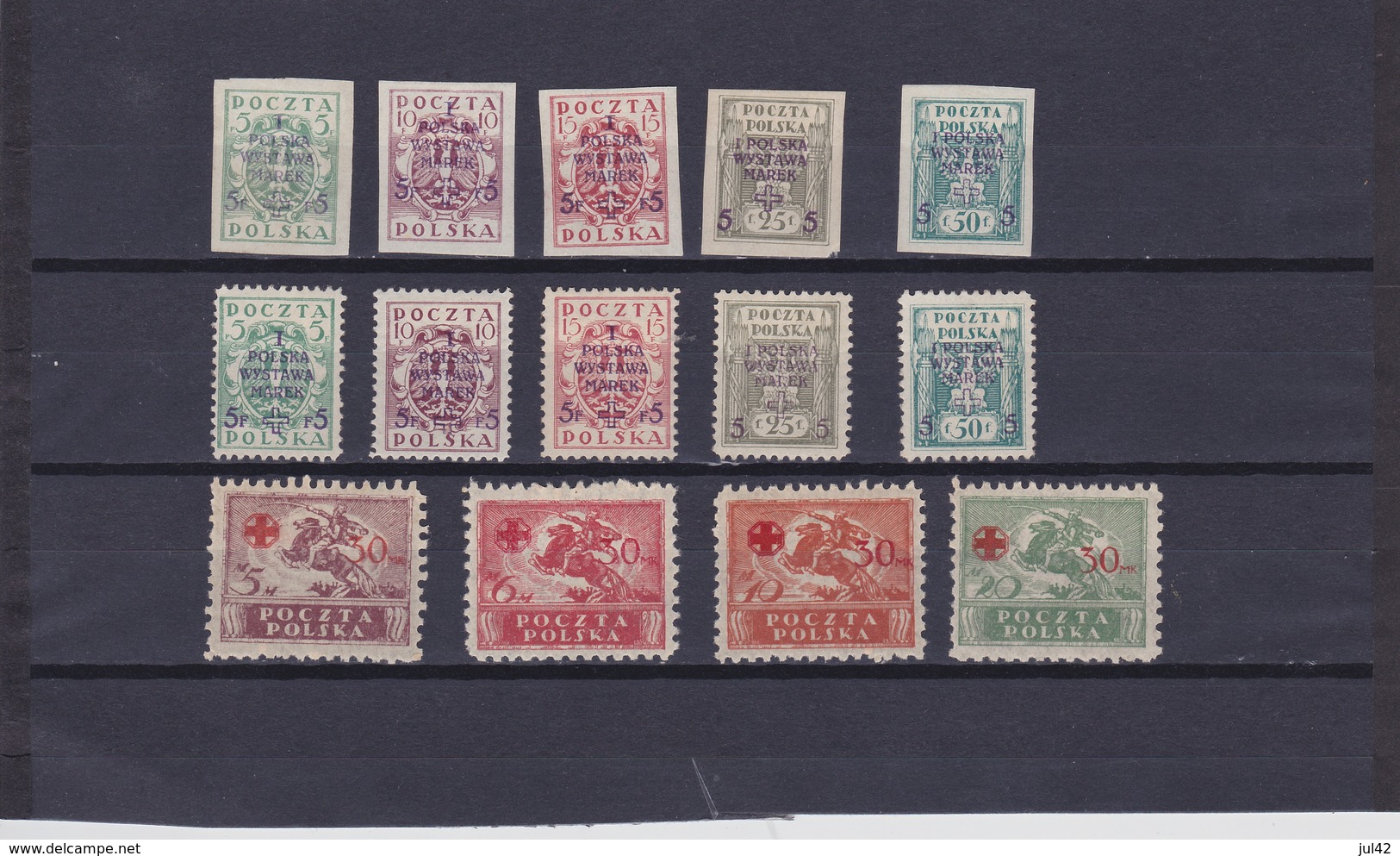 1919-21 Semi Postal Stamps Complete Mint Hinged, Michel 118B/22B, 118A/22A, 154/57,  Scott B1/14   , Yv.196/205,231/34 - Ungebraucht