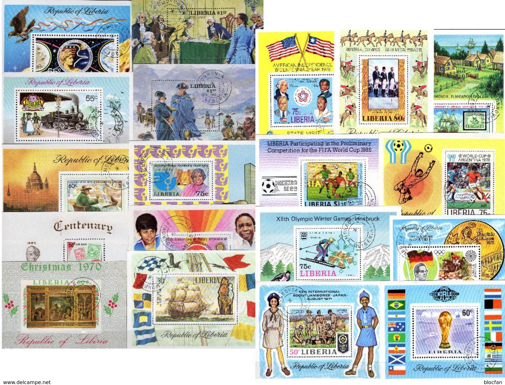 Blocks Liberia 19 Bl.17,56,64,72,76,79,83-109 O 60&euro; Flagge Kunst Ss Hoja Sport Blocs Soccer Sheets Scout Bf History - Collections (without Album)