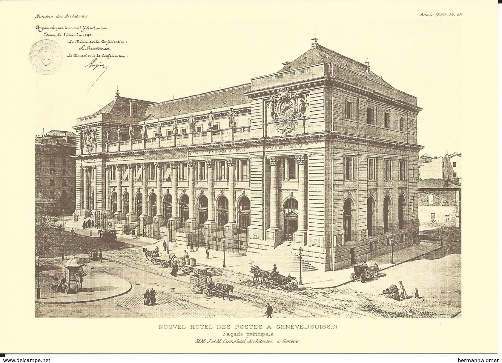 798, EUROPA, Bâtiment Postal, Verso Hôtel Des Postes Et Rue Mont-Blanc, Genève - FDC