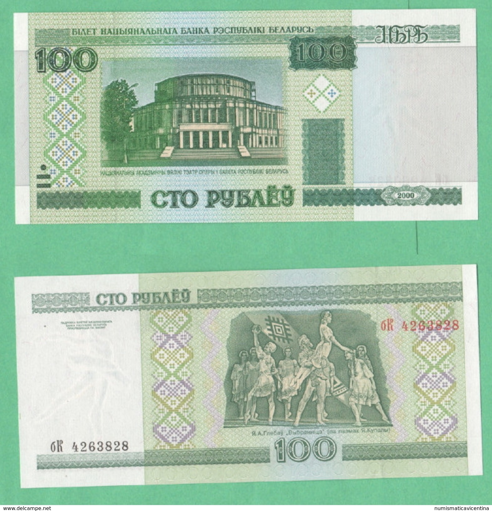 Belarus 100 Rubli 2000 Bielorussia - Bielorussia