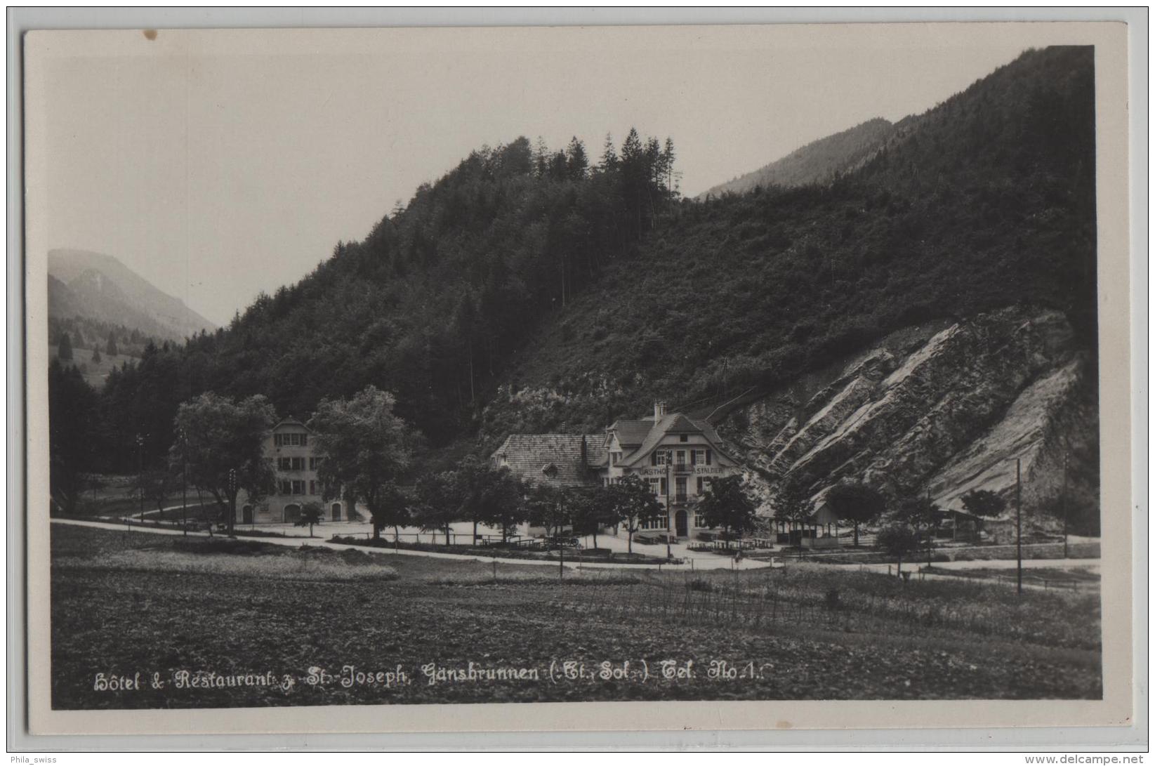 Hotel & Restaurant Zu, St. Joseph, Gänsbrunnen - Bes.: A. Stalder - Photo: Metz No. 5284 - Autres & Non Classés