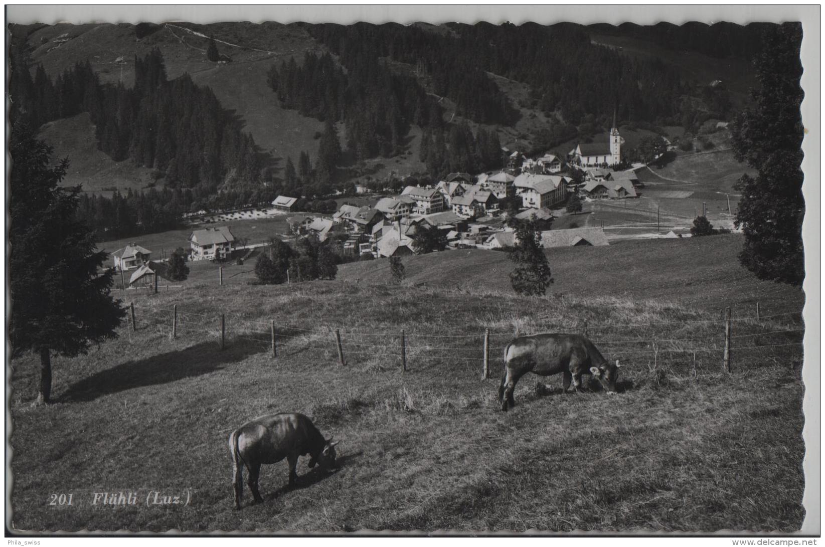 Flühli (Luzern) Animee Kühe Vaches - Photo: Rud. Suter No. 201 - Flühli