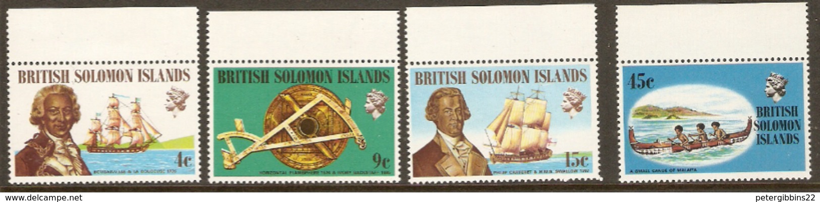 British Solomon Islands 1971 SG 201-4 Ships And Navigators Unmounted Mint - British Solomon Islands (...-1978)