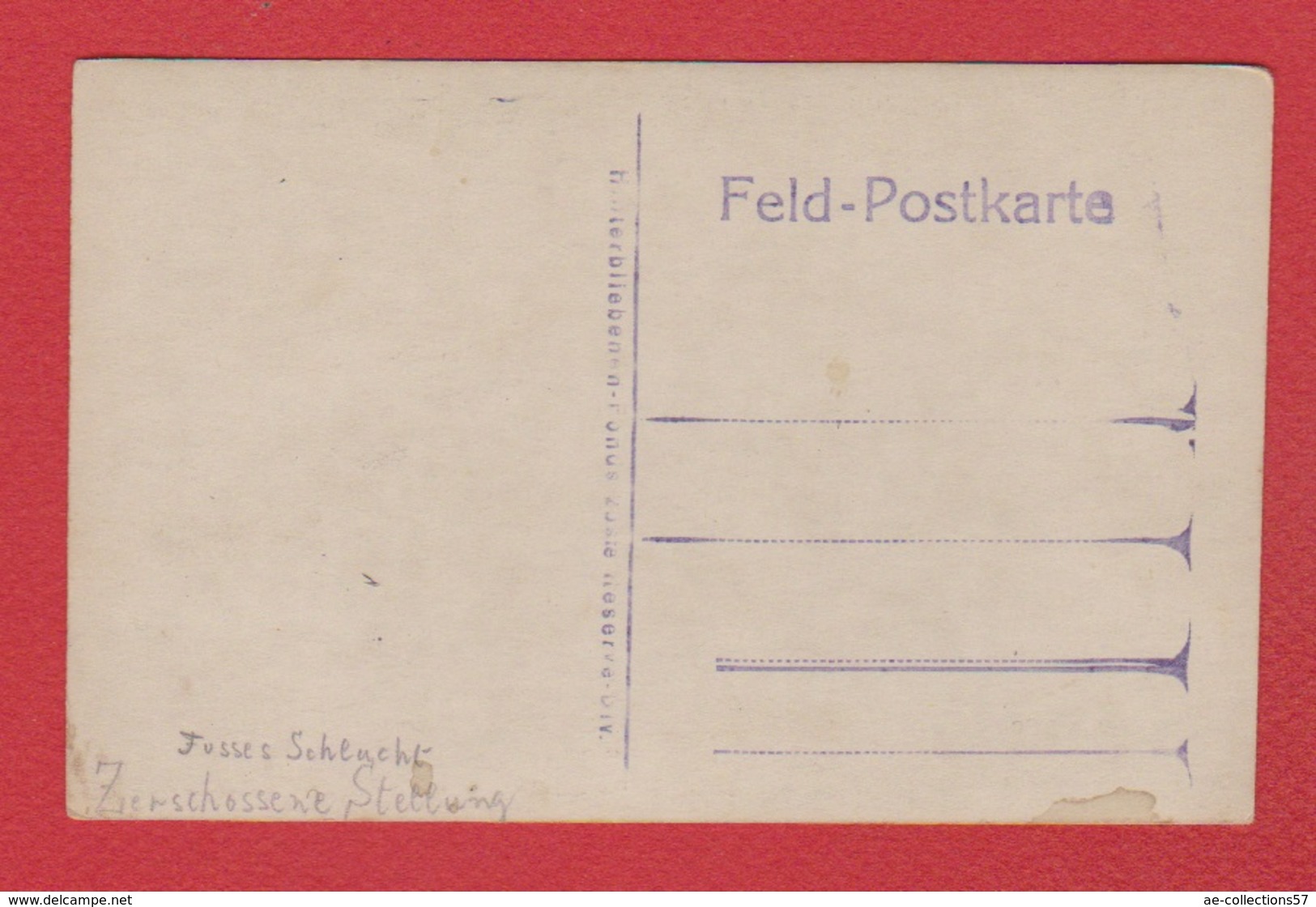 Carte Photo  -- Fosses Schlucht  --  Position Détruite  --  Feld Postkarte - Autres & Non Classés