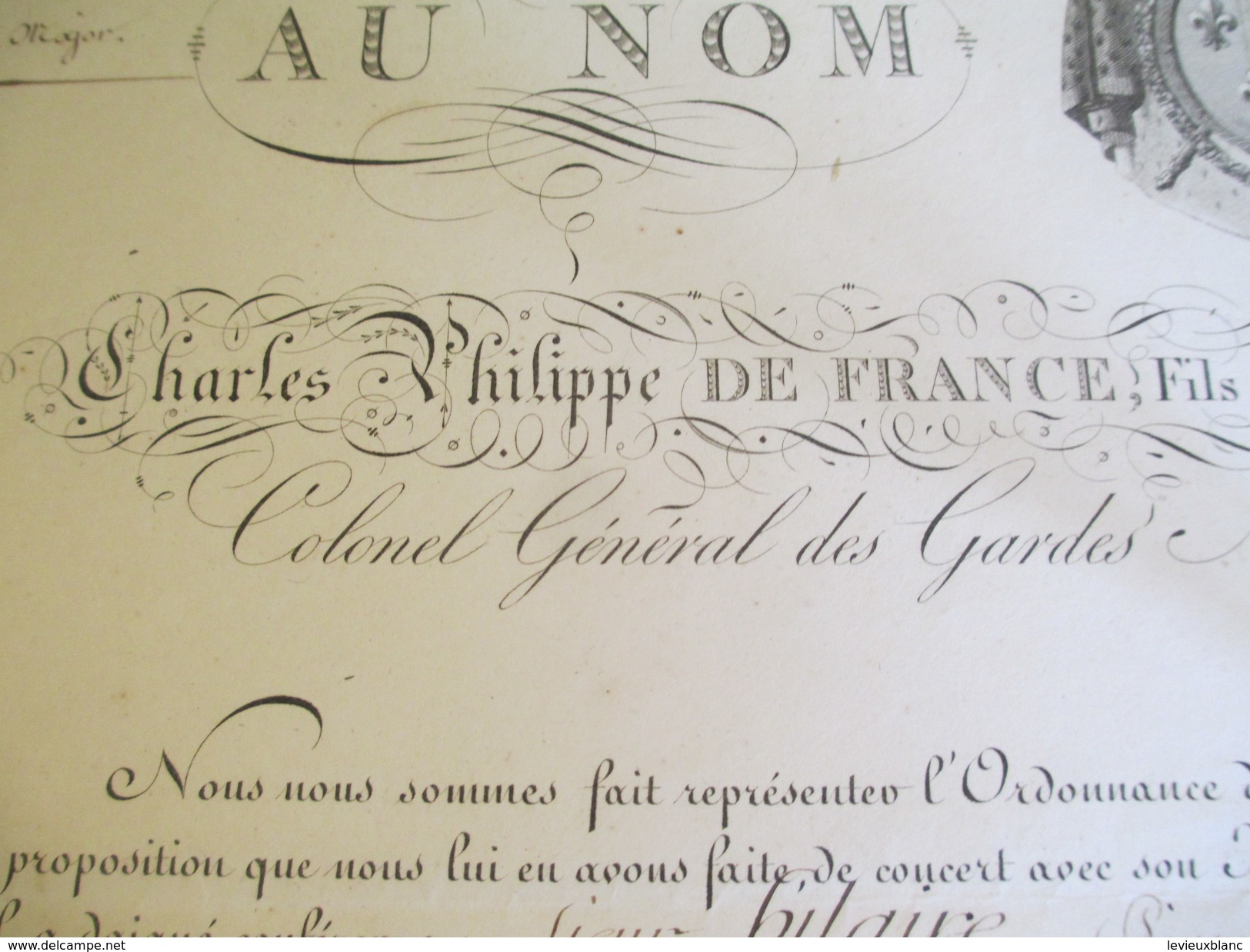 Brevet /Autographe/Charles Philippe De France,Comte D'Artois/Épernay Marne/Nomination/Hilaire/Lt Colonel/1818     DIP209 - Diplomas Y Calificaciones Escolares