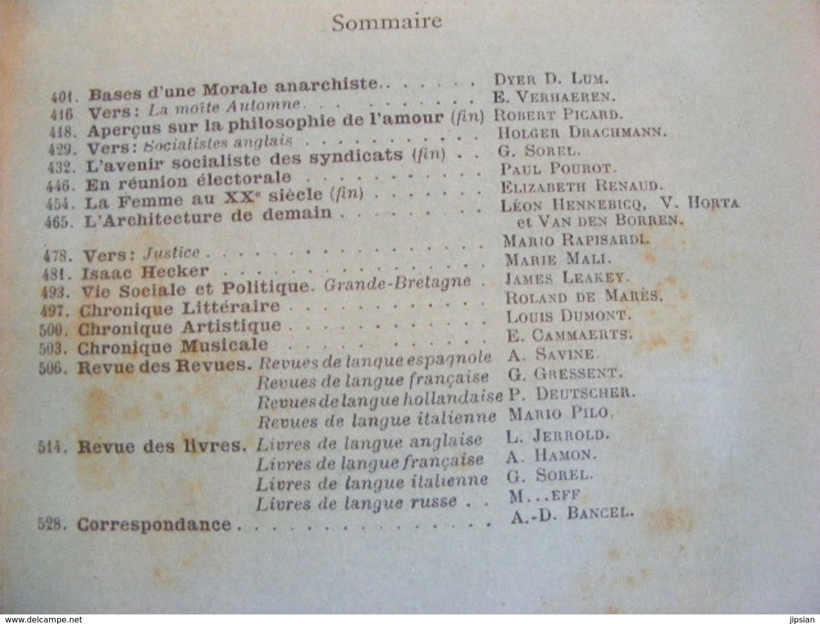 Revue Avril 1898 L' Humanité Nouvelle N° 10 Revue Internationale Littéraire Politique Tendance Anarchiste -- GAR - Revues Anciennes - Avant 1900