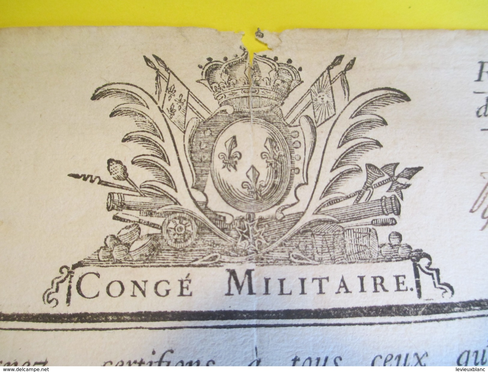 Archive/Congé Militaire/Pierre Virard Dit La Sonde/ Soldat/Cie De Massanne/Régt D'Infant. Lionnois/Lille/1741 DIP210 - Diplômes & Bulletins Scolaires