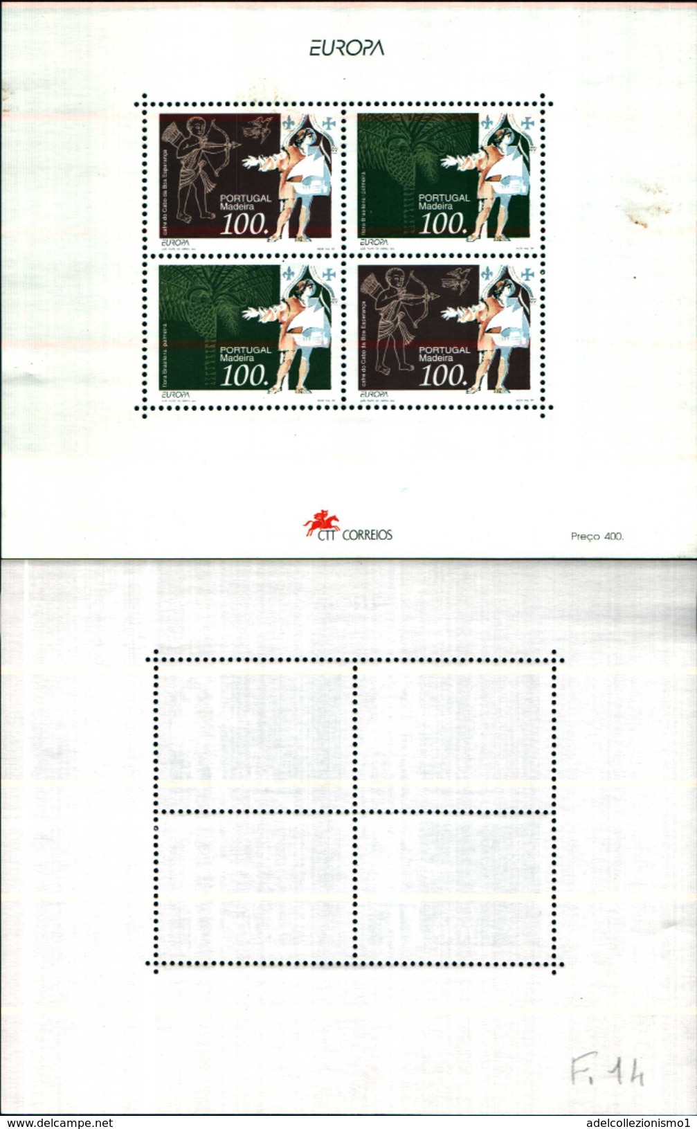 86801) Portogallo-madeira-1991-l´europa E Le Scoperte-BF-n.14- Cat. 10 Euro  MNH** - Fogli Completi