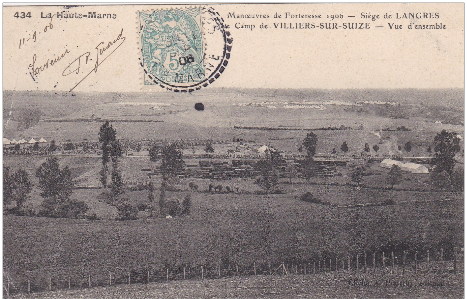 B15 - 52 - Haute-Marne - Manoeuvres De Forteresse 1906 - Siège De Langres - Camp De Villiers-sur-Suize - N° 434 - Autres & Non Classés