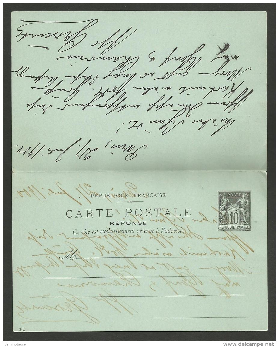 Carte Postale Réponse Type SAGE - OB. " PARIS EXPOSITION - PRESSE " / 1900 - Standard- Und TSC-AK (vor 1995)