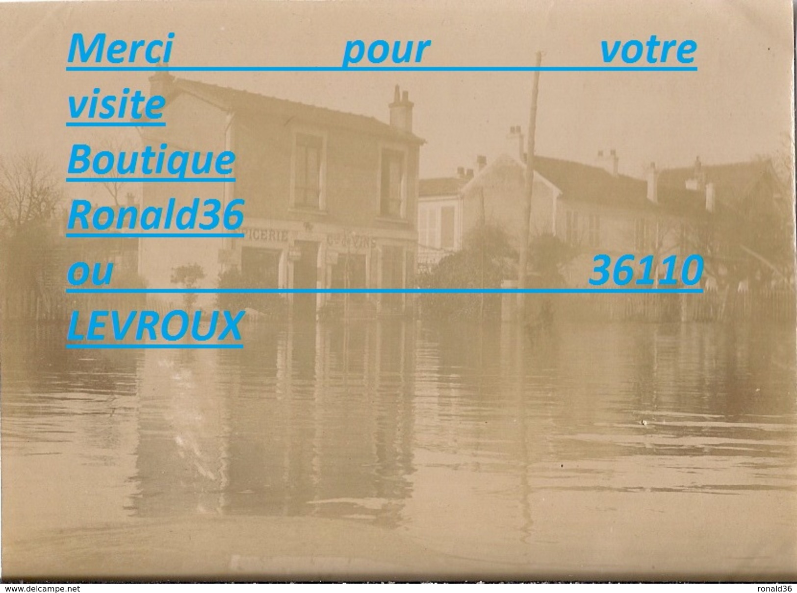 Inondations 1910 Env Paris Inondé Habitation EPICERIE CCE DU VINS Inondation 92 ASNIERES VILLENEUVE ?? Dubroeucq / Hulin - Personnes Identifiées