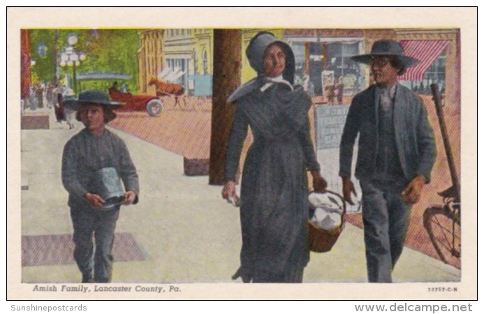 Pennsylvania Lancaster Typical Amish Family Curteich - Lancaster