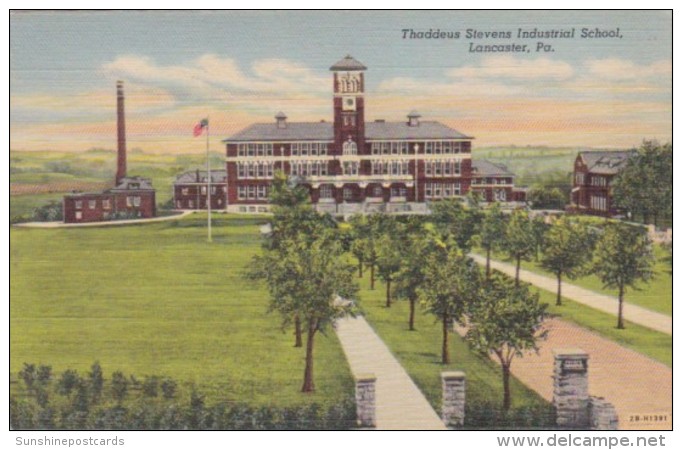 Pennsylvania Lancaster Thaddeus Stevens Industrial School 1944 Curteich - Lancaster