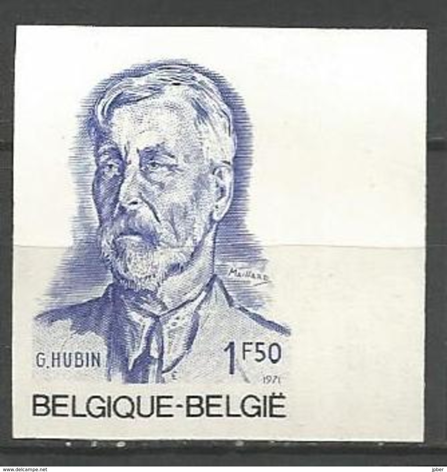 Belgique - R062 - N° 1591 - Non Dentelé - Georges Hubin - Socialisme - Sonstige & Ohne Zuordnung
