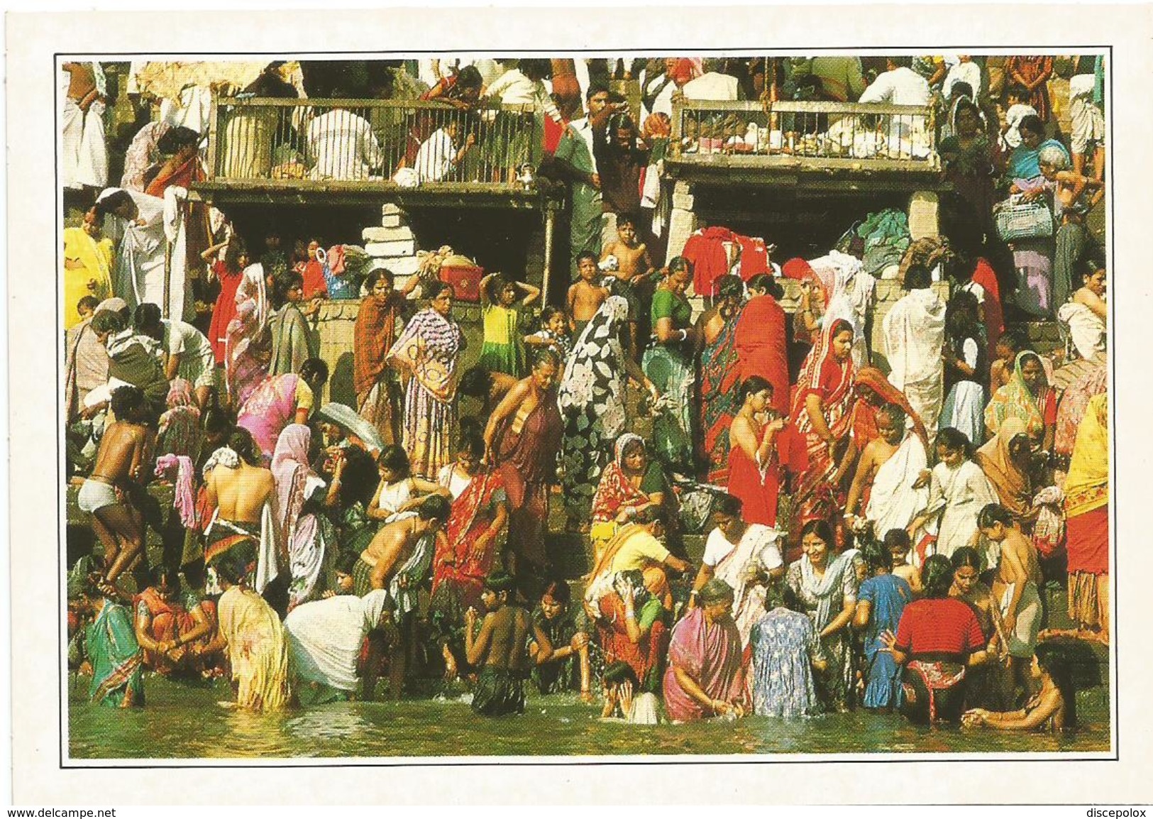 T2910 India - Benares - Le Scalinate Sul Gange - Cartolina Con Legenda Descrittiva - Azië