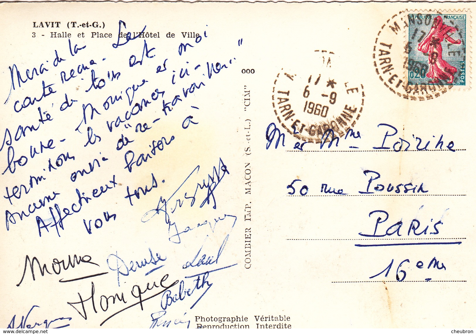 82. LAVIT. RARE. HALLE ET PLACE DE L'HOTEL DE VILLE. ANNÉE 1960 - Lavit