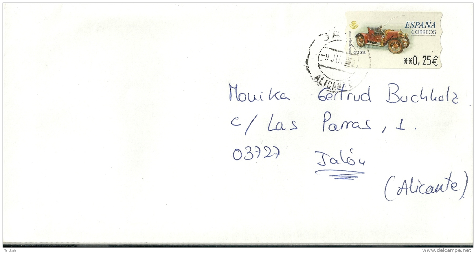 Espana ATM 1992 Jalon Alicante / Auto Car - Lettres & Documents