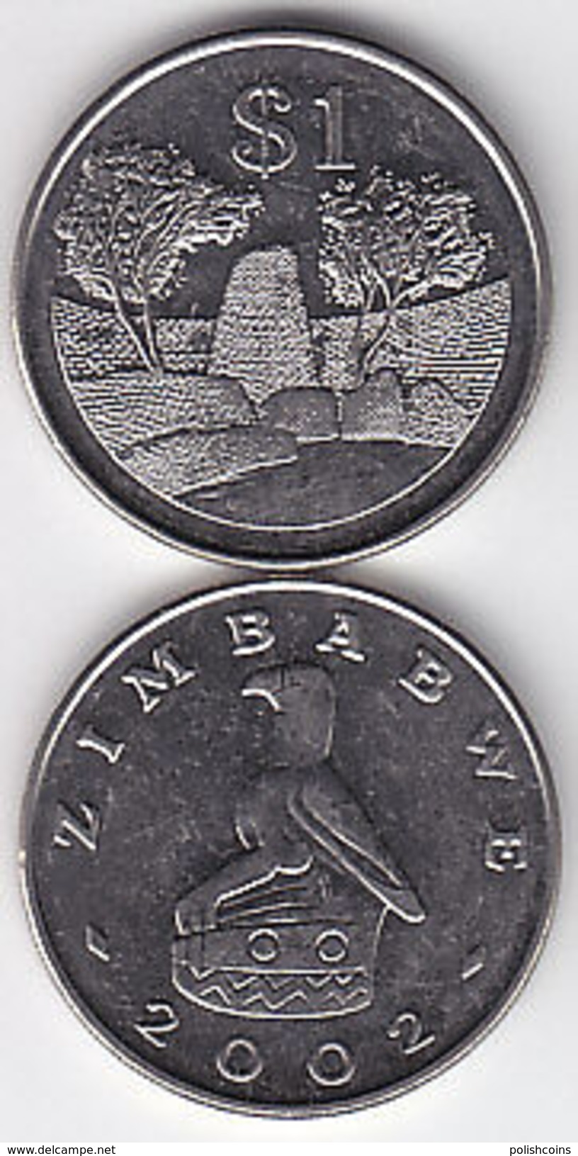 ZIMBABWE 2002 1 Dollar $ Ruins UNC - Zimbabwe