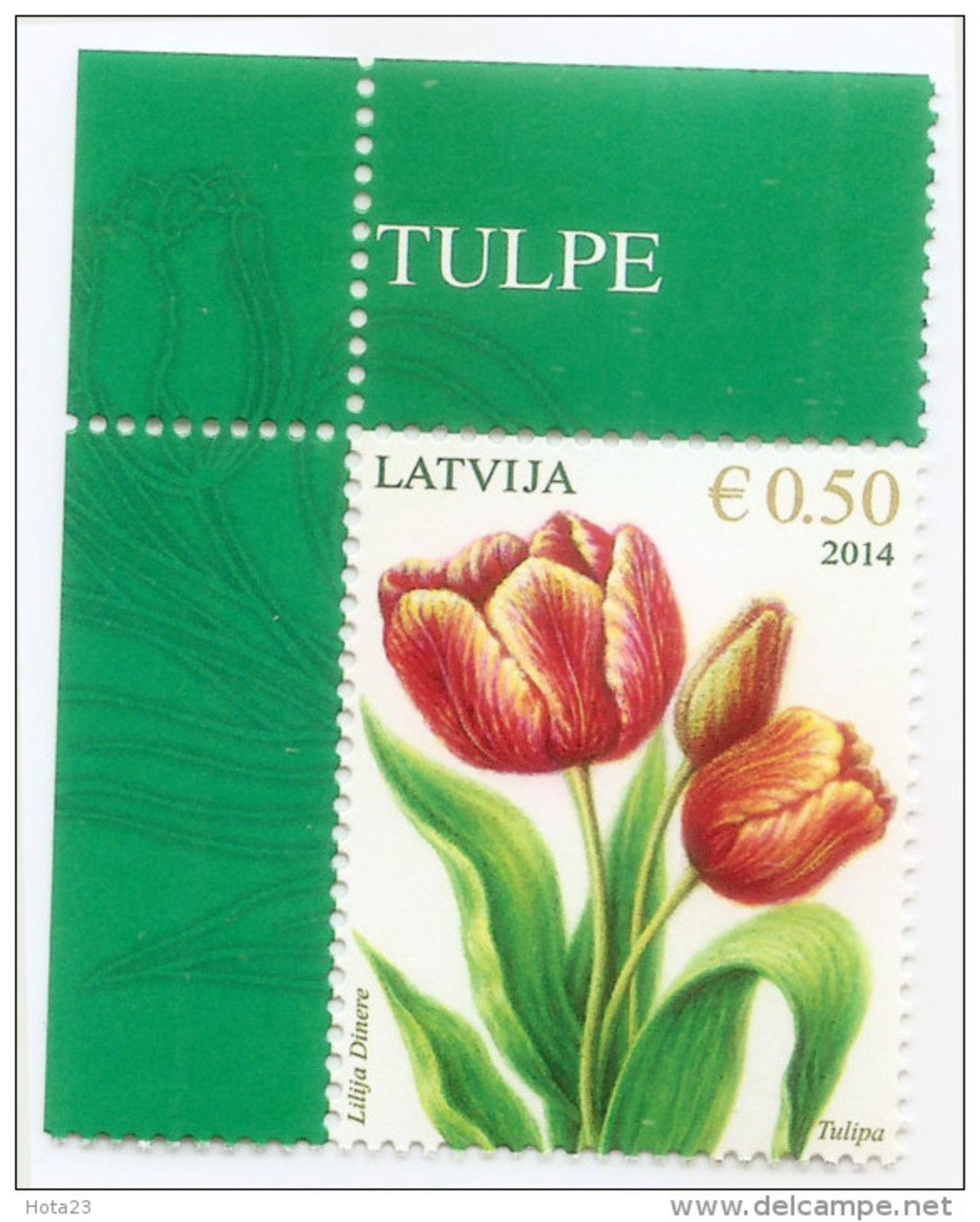 Latvia 2014 TULIP  Flower STAMP  MNH - Lettland