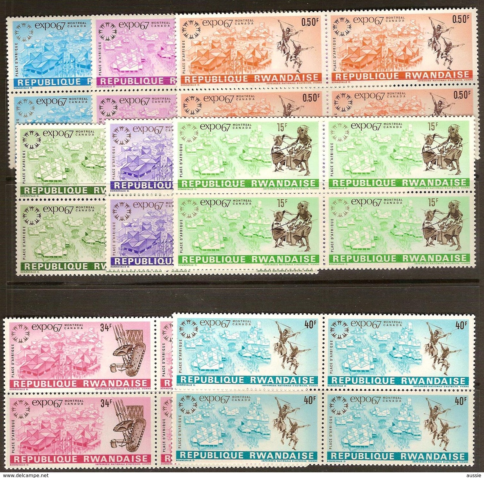 Rwanda Ruanda 1967 OCBn° 219-226 *** MNH 4 Séries Cote 8,00 Euro - Ungebraucht