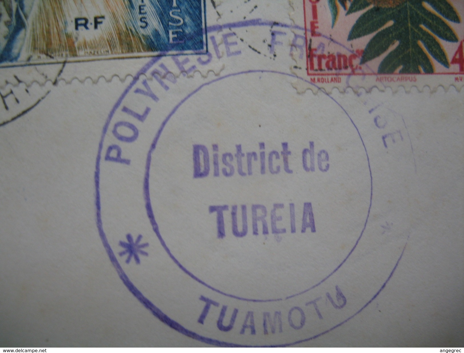 Lettre Polynesie Cachet Administratif Du District De Tureia Tuamotu Pour Papeete 1964 - Lettres & Documents