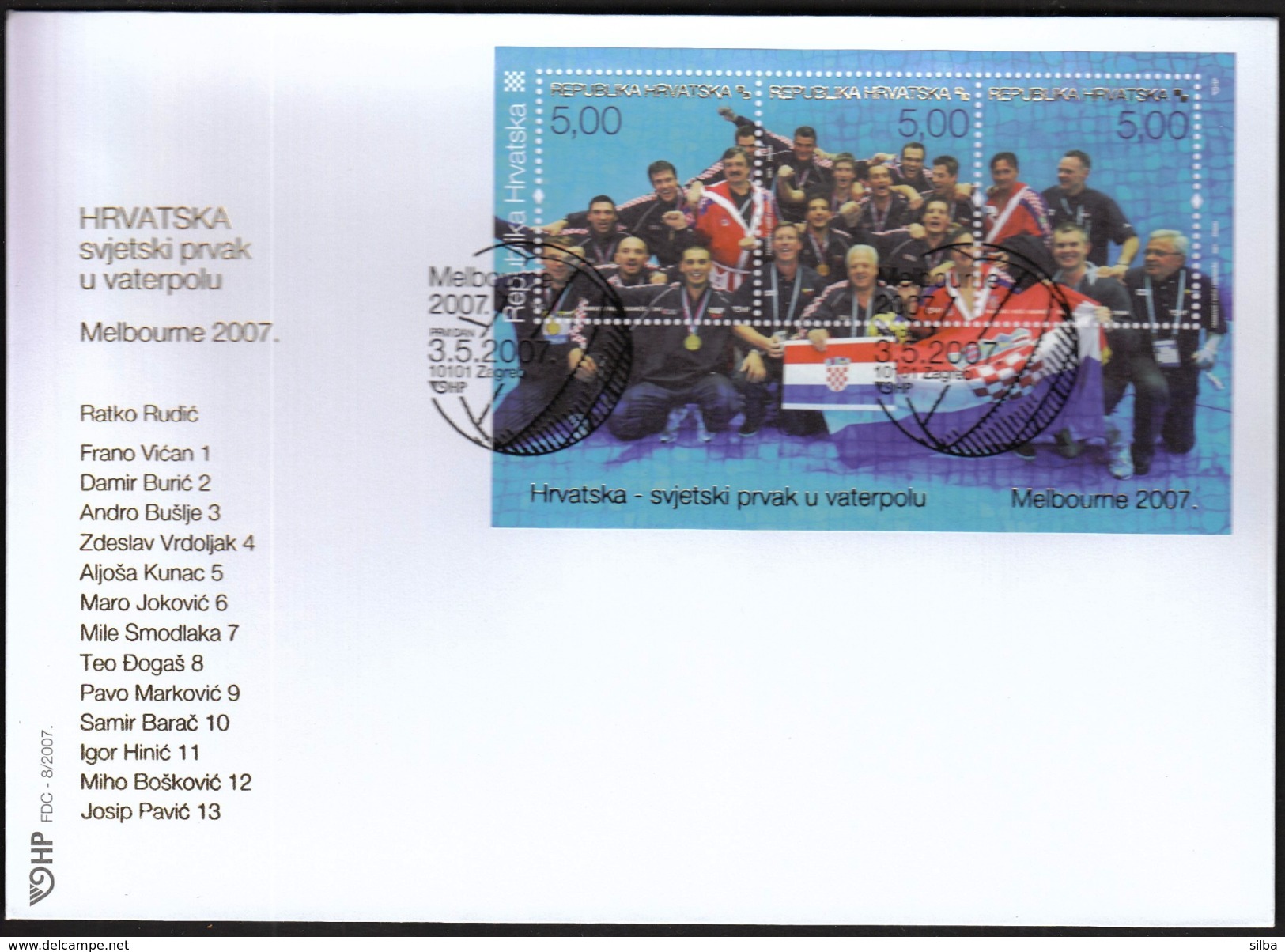 Croatia 2007 / Croatia Water Polo Waterpolo World Champion / Melbourne 2007 / FDC - Water-Polo