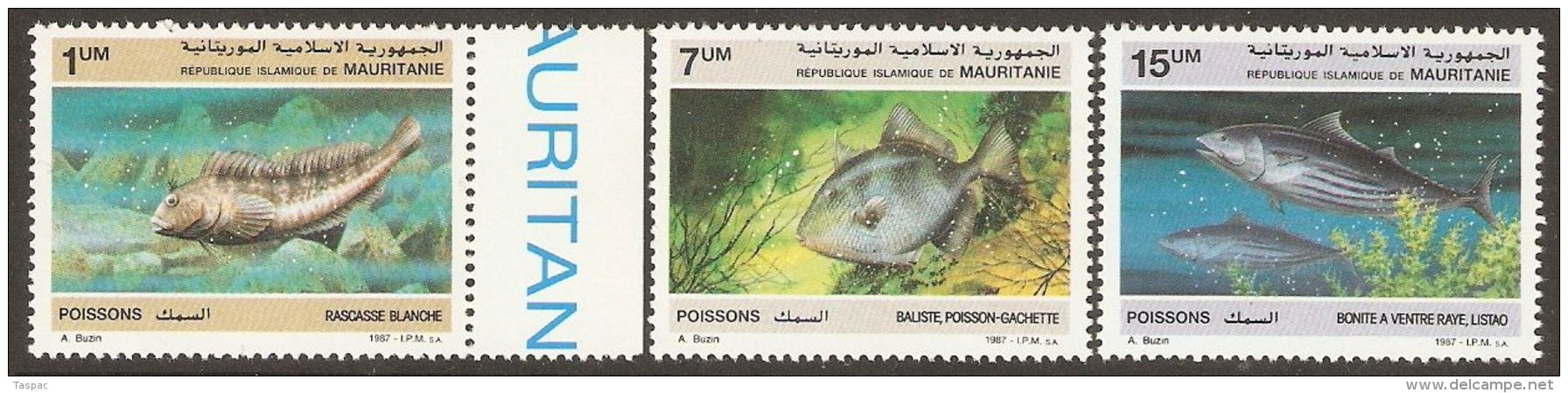 Mauritania 1986 Mi# 920-922 ** MNH - Fishes (II) - Peces