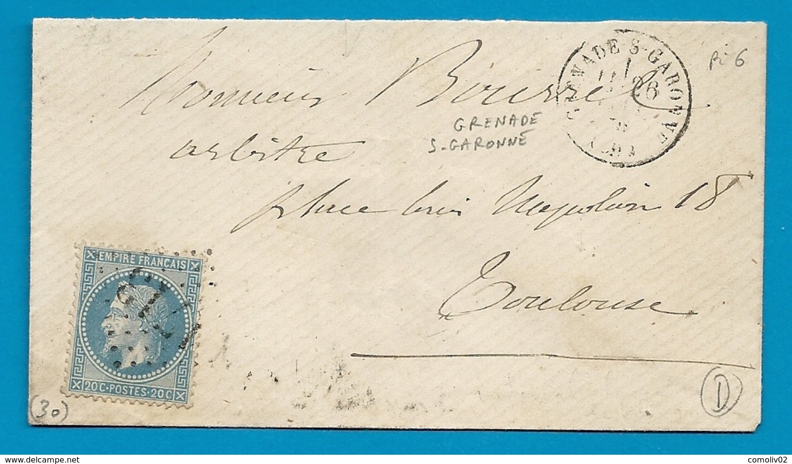 Haute Garonne - Grenade Sur Garonne Pour Toulouse. GC + CàD Type 16 - 1849-1876: Période Classique