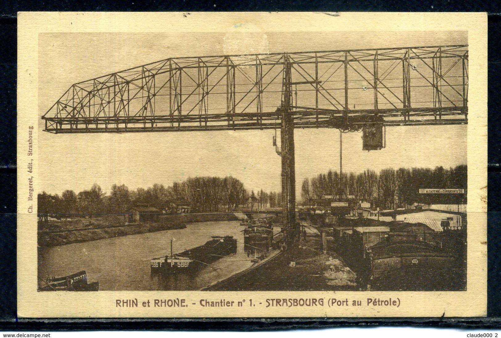 CPA . STRASBOURG . Chantier N° 1 ( Port Au Pétrole ) POUR LES USINES PRIQUELER .     Voir Recto - Verso    (U181) - Strasbourg