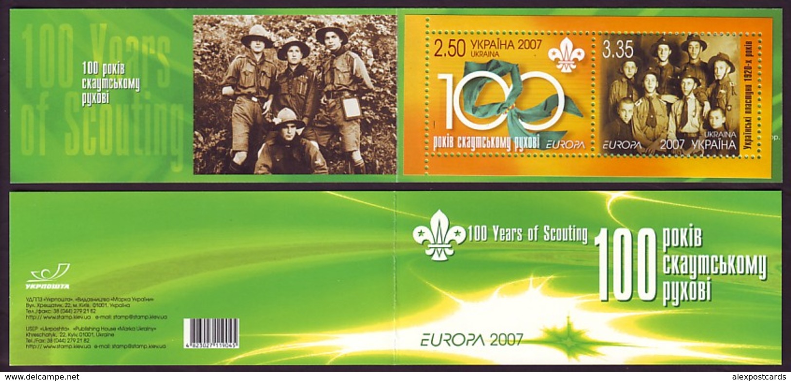 UKRAINE 2007. EUROPA. 100 YEARS OF SCOUTING. Mi-Nr. 858-59 Booklet MH 8. Mint (**) - Ukraine