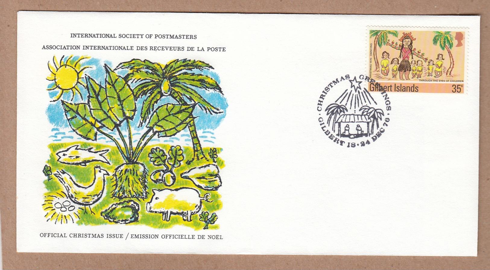 Gilbert Islands Cover 1976  International Society Of Postmasters - Official Christmas Issue - Weihnachten