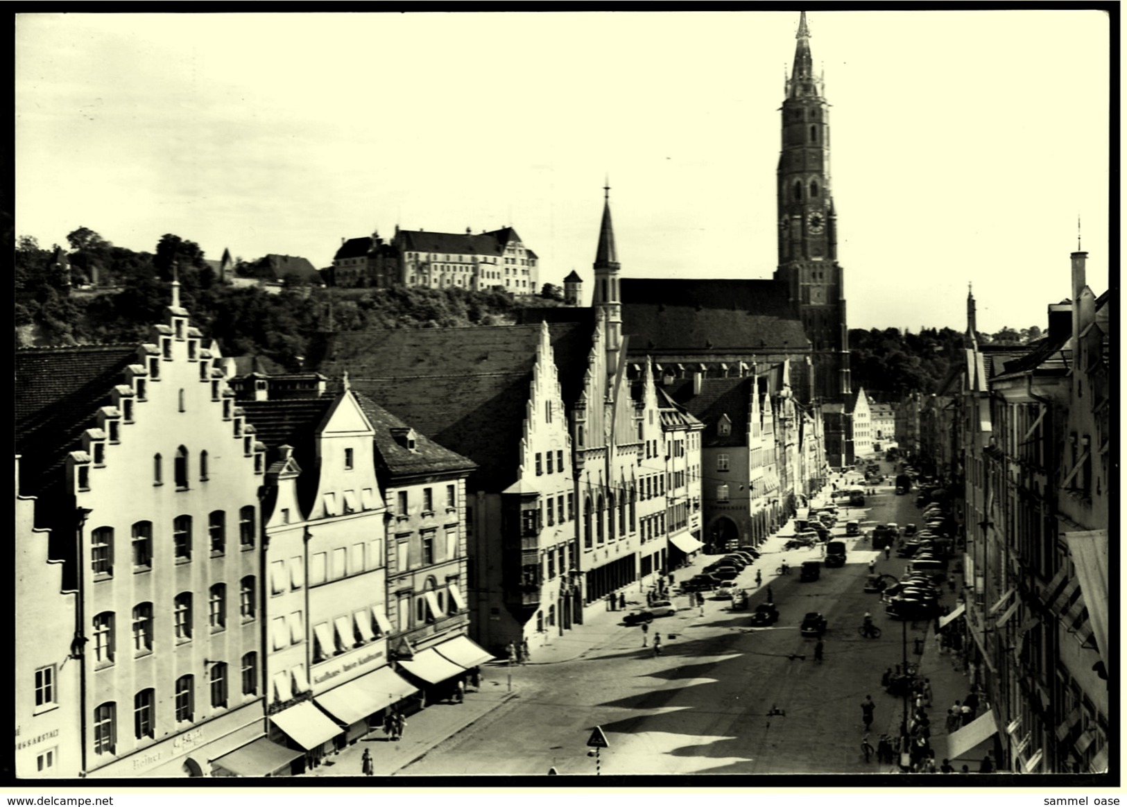 Landshut An Der Isar  -  Altstadt Mit Blick Auf Burg Trausnitz  -  Ansichtskarte  Ca.1960    (6747) - Landshut