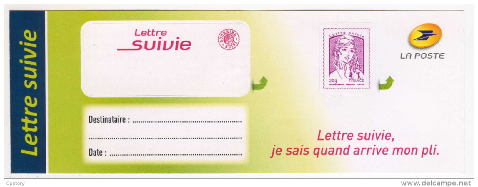 VARIETE RARE - VIGNETTE  De LETTRE SUIVIE  SANS  NUMERO Ni  CODE BARRE   <   - ANOMALIE  ABSENCE - Lettres & Documents