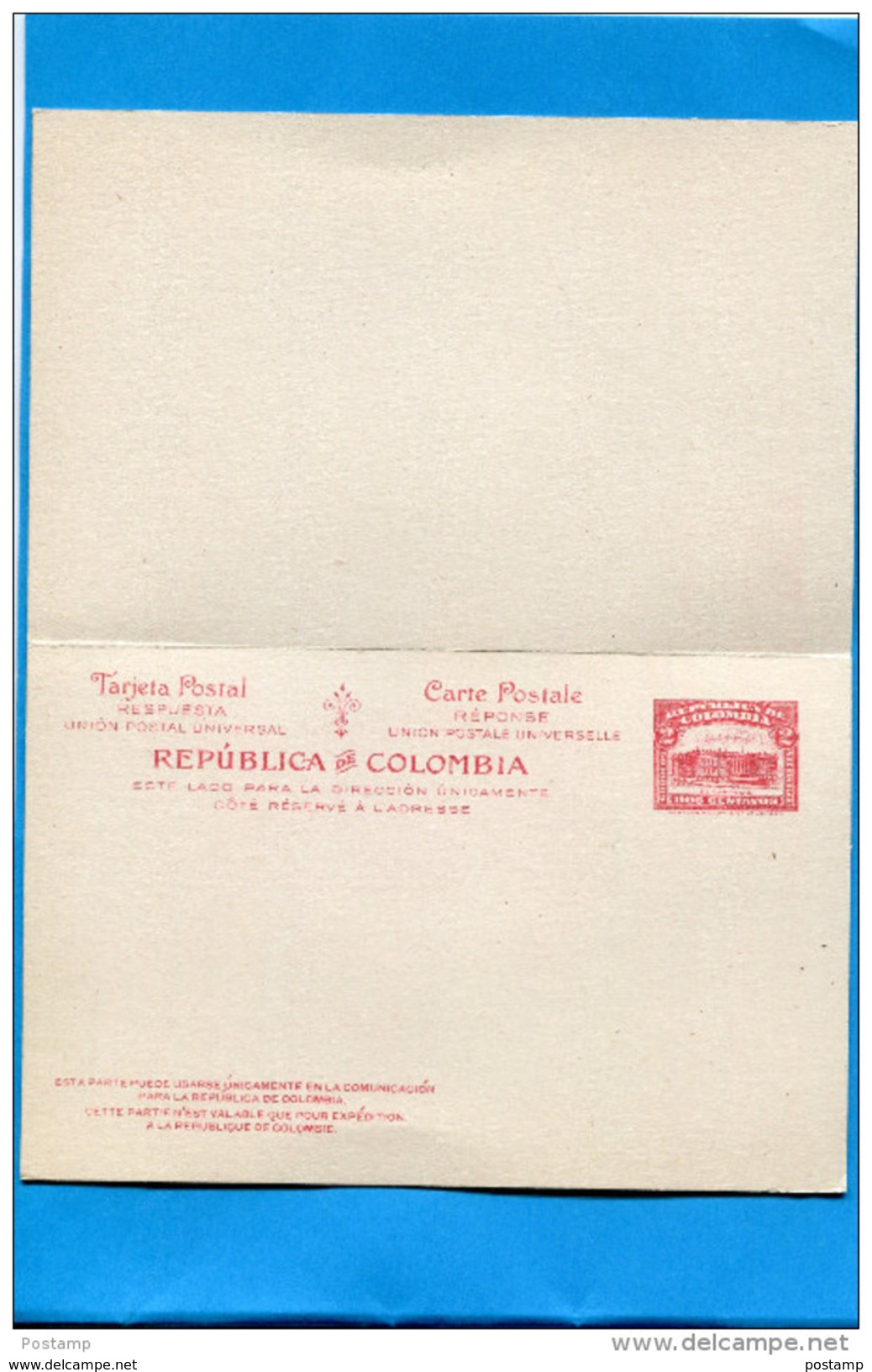 MARCOPHILIE-COLOMBIE-carte -Tarjeta Postal  -entier Postal - Avec Respuesta-neuf ** Impec 2 Cent 1888 - Kolumbien