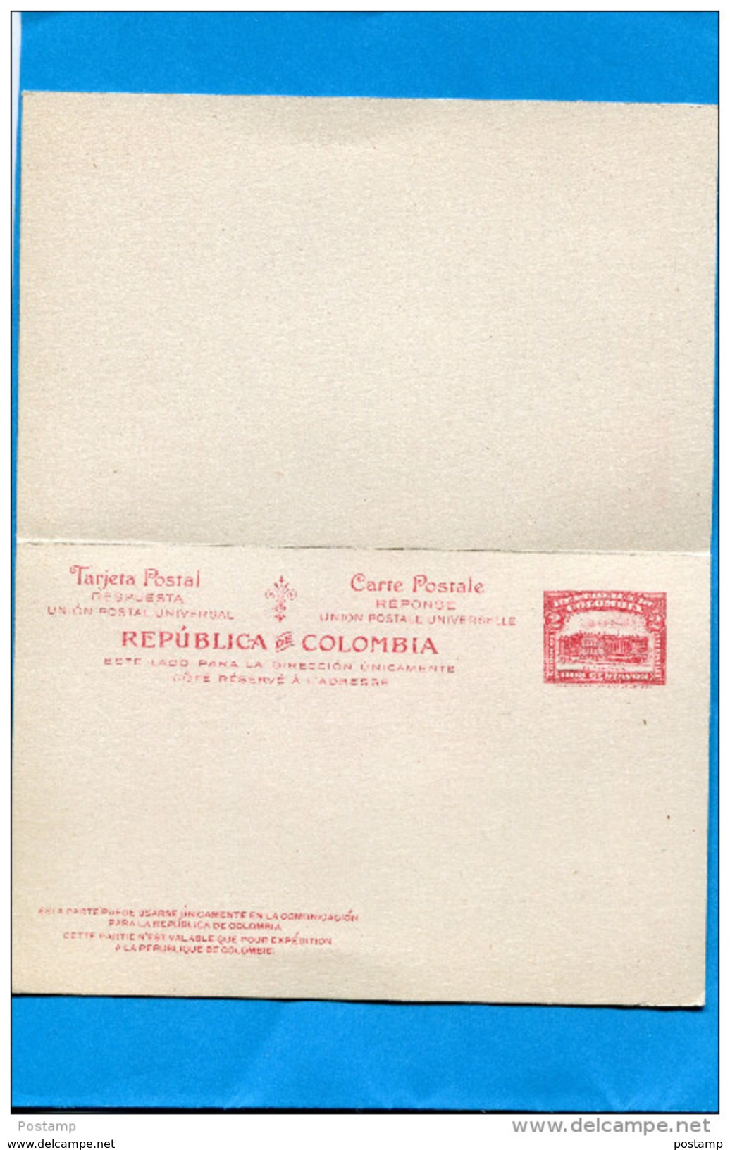 MARCOPHILIE-COLOMBIE-carte -Tarjeta Postal  -entier Postal - Avec Respuesta-neuf ** Impec 2 Cent 1888 - Kolumbien