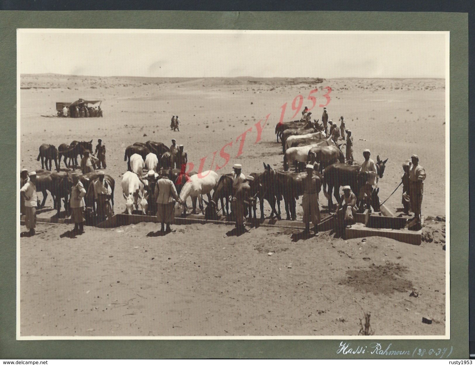 MILITARIA PHOTO MILITAIRE ORIGINALE DE 23X17 HASSI RAHMOUN 1937 AU MAROC JE PENSE LEGION ETRANGÉRE ? : - Guerre, Militaire