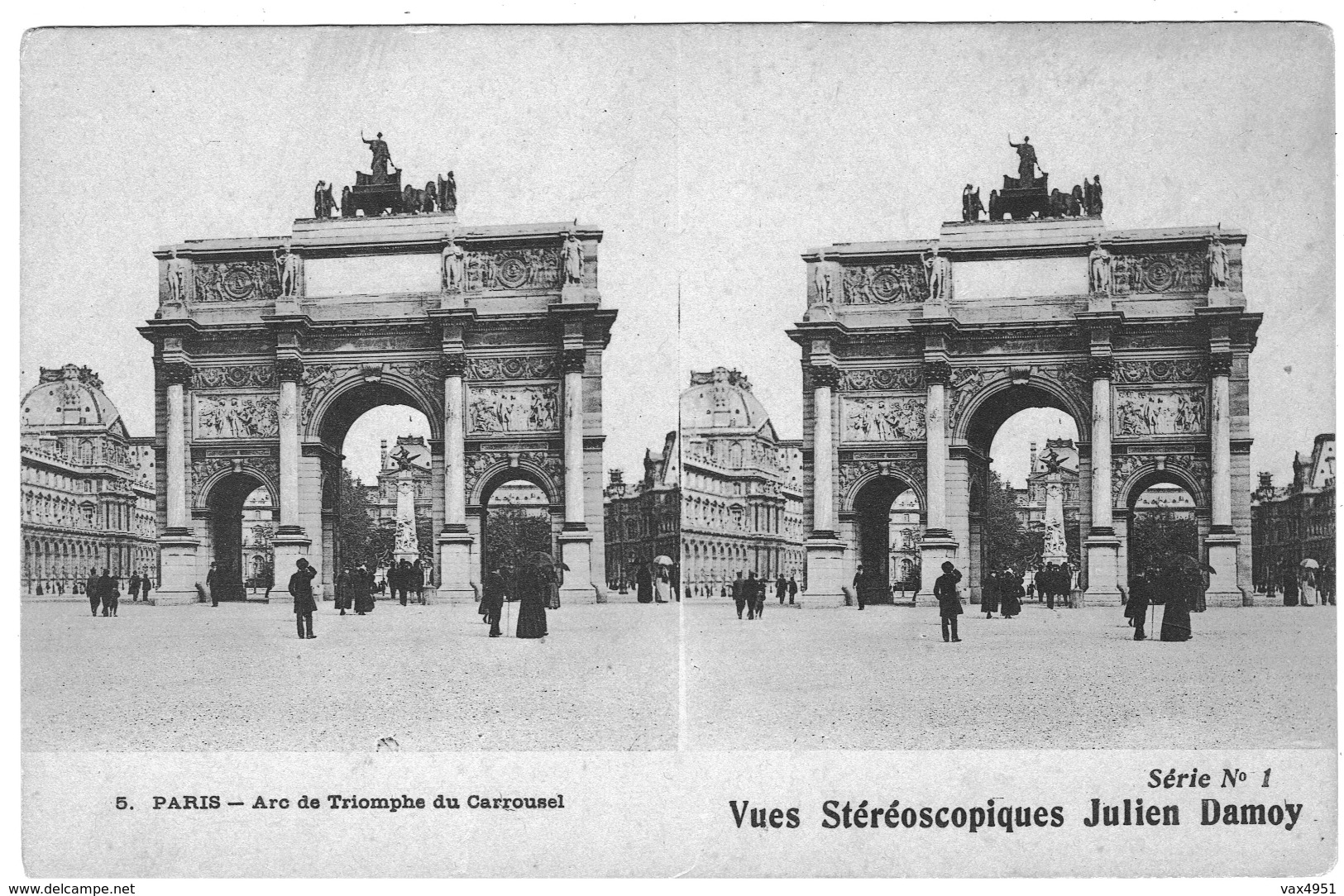 VUES STEREOSCOPIQUES  JULIEN DAMOY  PARIS  Arc De Triomphe Du Carrousel   ***      A  SAISIR  **** - Cartes Stéréoscopiques