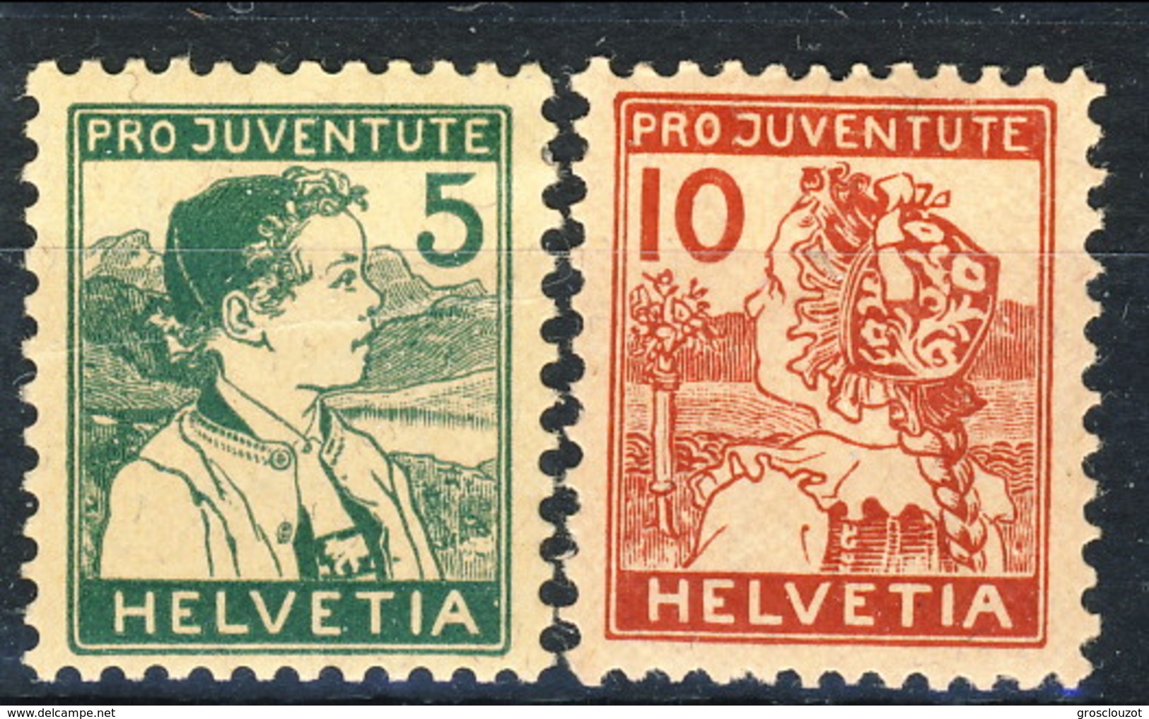 Svizzera Pro Juventute 1915 Serie N. 149-150 MLH Cat. &euro; 90 - Nuovi