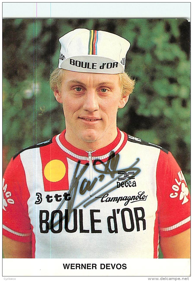 Werner DEVOS, Autographe Manuscrit, Dédicace. Cyclisme. 2 Scans. Boule D'Or - Radsport