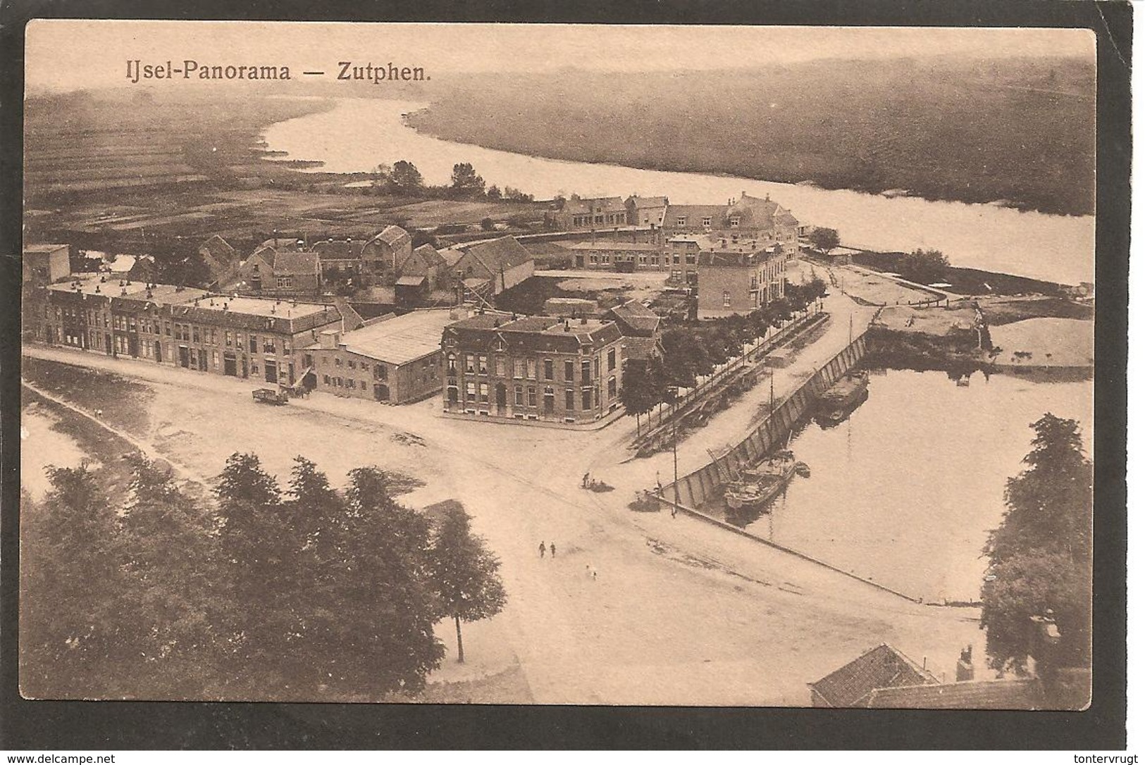 Zutphen.IJsel-Panorama. Vispoortplein-Jachthaven-ZONDER DE INDUSTRIE VAN STRUCOL ! - Zutphen