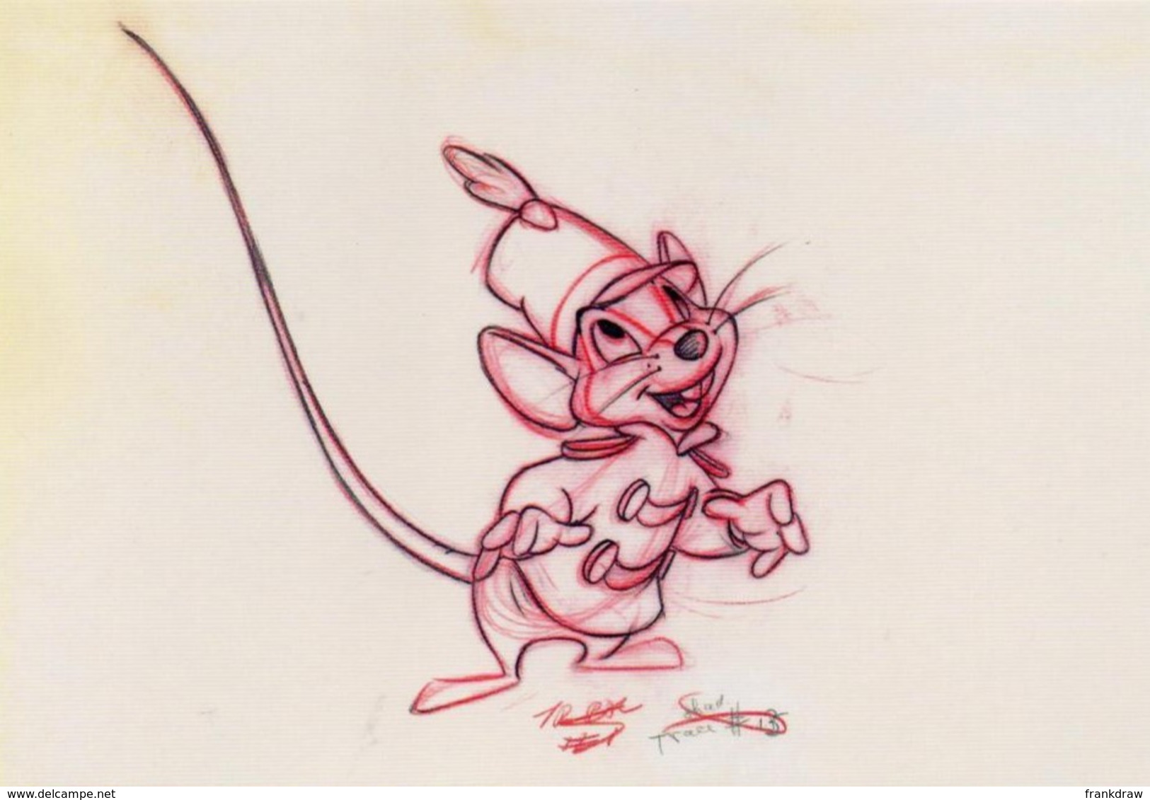 Postcard - The Art Of Disney, The Golden Age 1937-61 - Dumbo 1941 - Cleanup Animation Drawing By W. Reitherman - Non Classificati